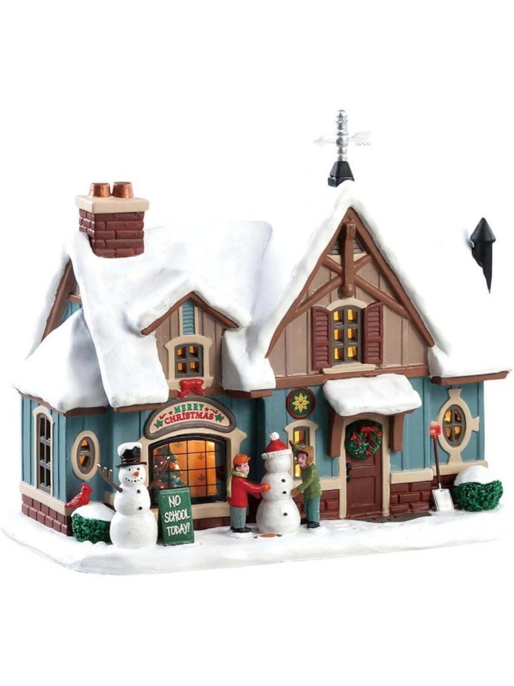 Lighted Caddington Village Building - Snow Day Decor, Winter Holiday Display